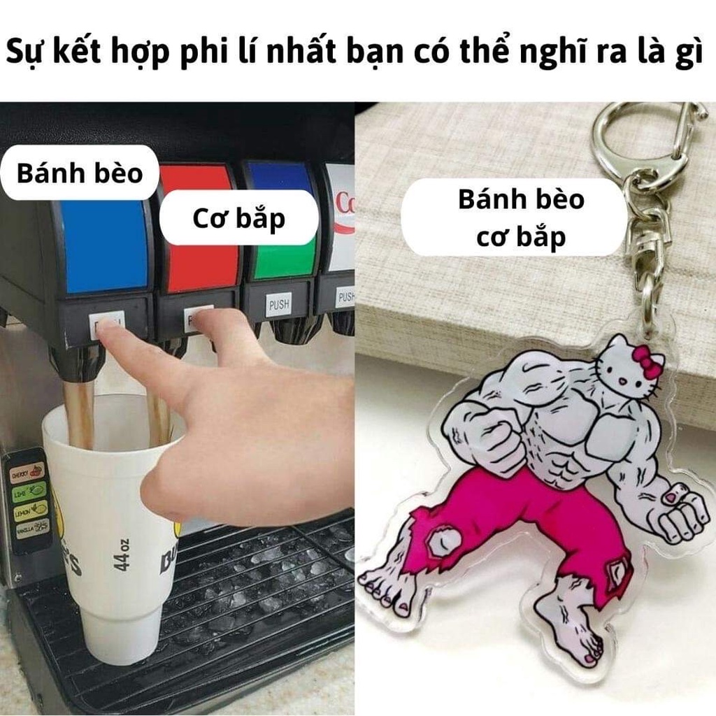 Móc Khoá Cute Hello Kitty Cơ Bắp Dễ Thương, Chaien Kitty, Cinamoroll, Kuromi Anime Lực Điền Cặp Đôi Phụ Kiện Xe Máy, Oto