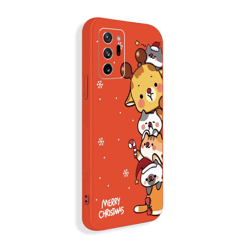 Ốp Điện Thoại Silicon Mềm Cạnh Vuông Họa Tiết Giáng Sinh Cho Samsung Note 20 Ultra Note 10 A50 A20 A50S