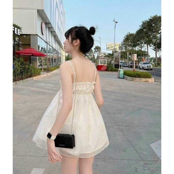 💃 Áo 2 Dây Phối Ren Nữ Chun Ngực Vải Voan Kính