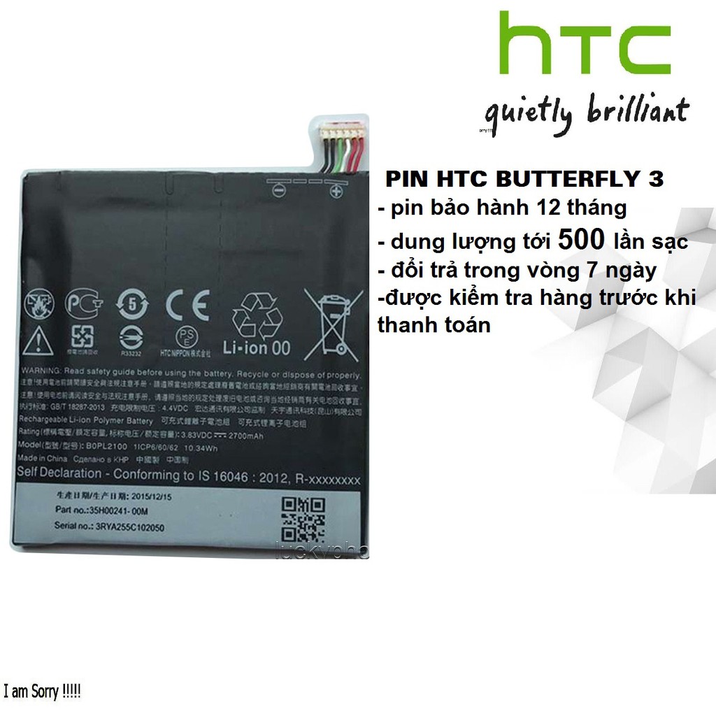 [HOT GIẢM GIÁ] Pin BUTTERFLY 3/ B0PL2100 Bh 12 tháng