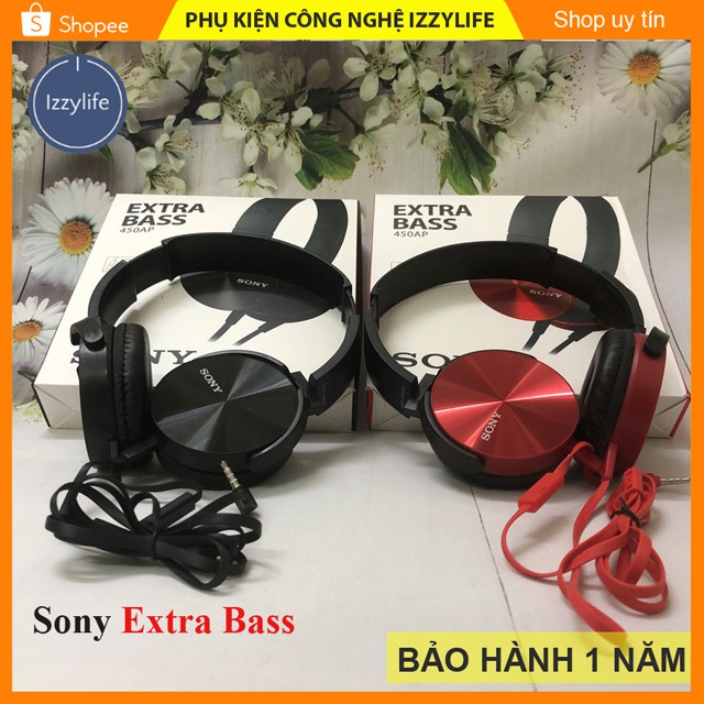 [CHUẨN ÂM SONY] Tai Nghe SONY EXTRA BASS, tai nghe chụp tai Sony 450AP chuẩn âm bass, nghe cực đã, giảm giá sâu-izzylife