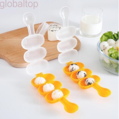 Khuôn làm cơm cuộn 3 ngăn bằng nhựa chống dính cho nhà bếp DIY