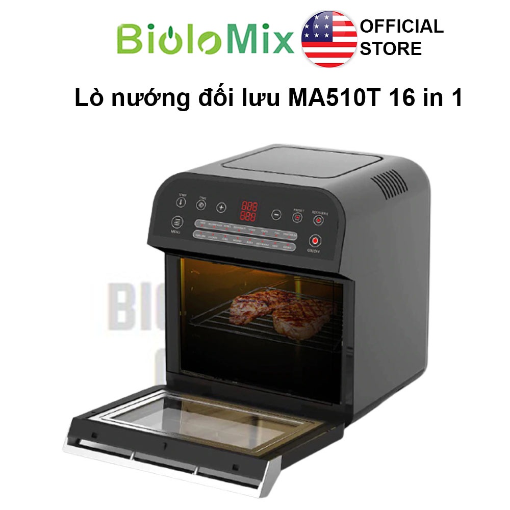 [BioloMix Brand] Lò nướng điện BioloMix MA501T dung tích lớn 12L 1600W màn hình LED 16 trong 1