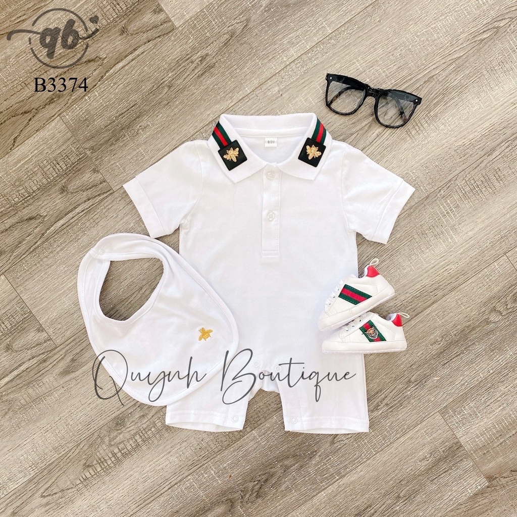 Body polo gucci kèm yếm Quần áo cho bé trai Quỳnh Boutique
