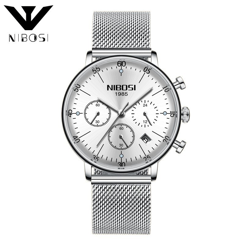 [ xả kho ] Đồng hồ nam Nibosi 2331 dây lưới nam tính mạnh mẽ