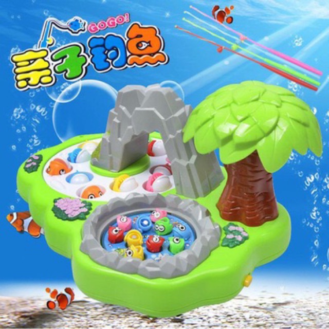 Đồ chơi câu cá hòn non bộ - 2 hồ