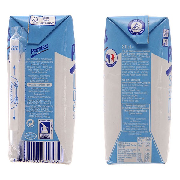 Date 10/2024-Thùng 24 hộp 200ml sữa tươi không đường ít béo Promess
