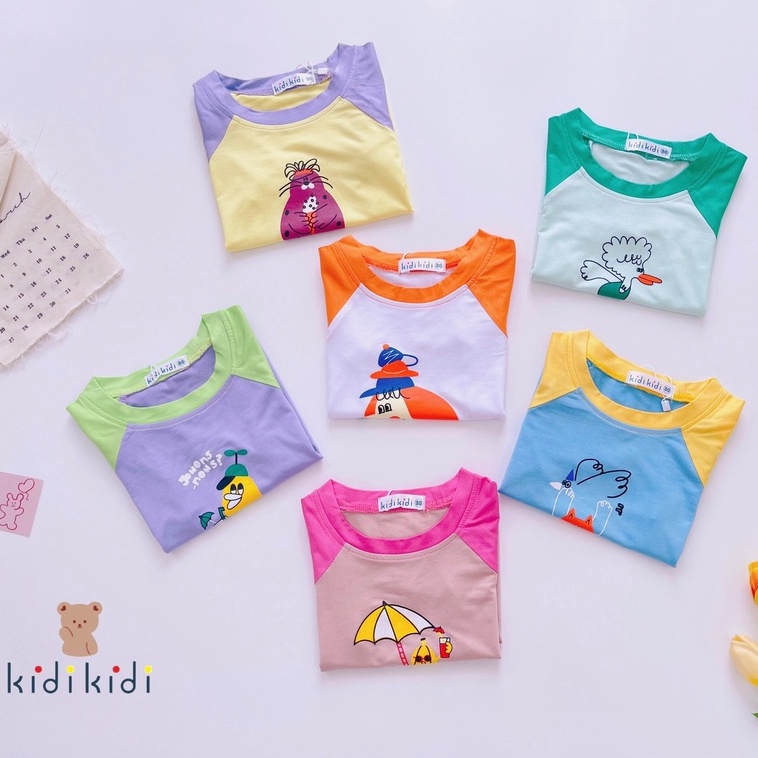 Đồ Bộ RagLan Cộc Tay Quần Dài Thun Lạnh KidiKidi Cho Bé