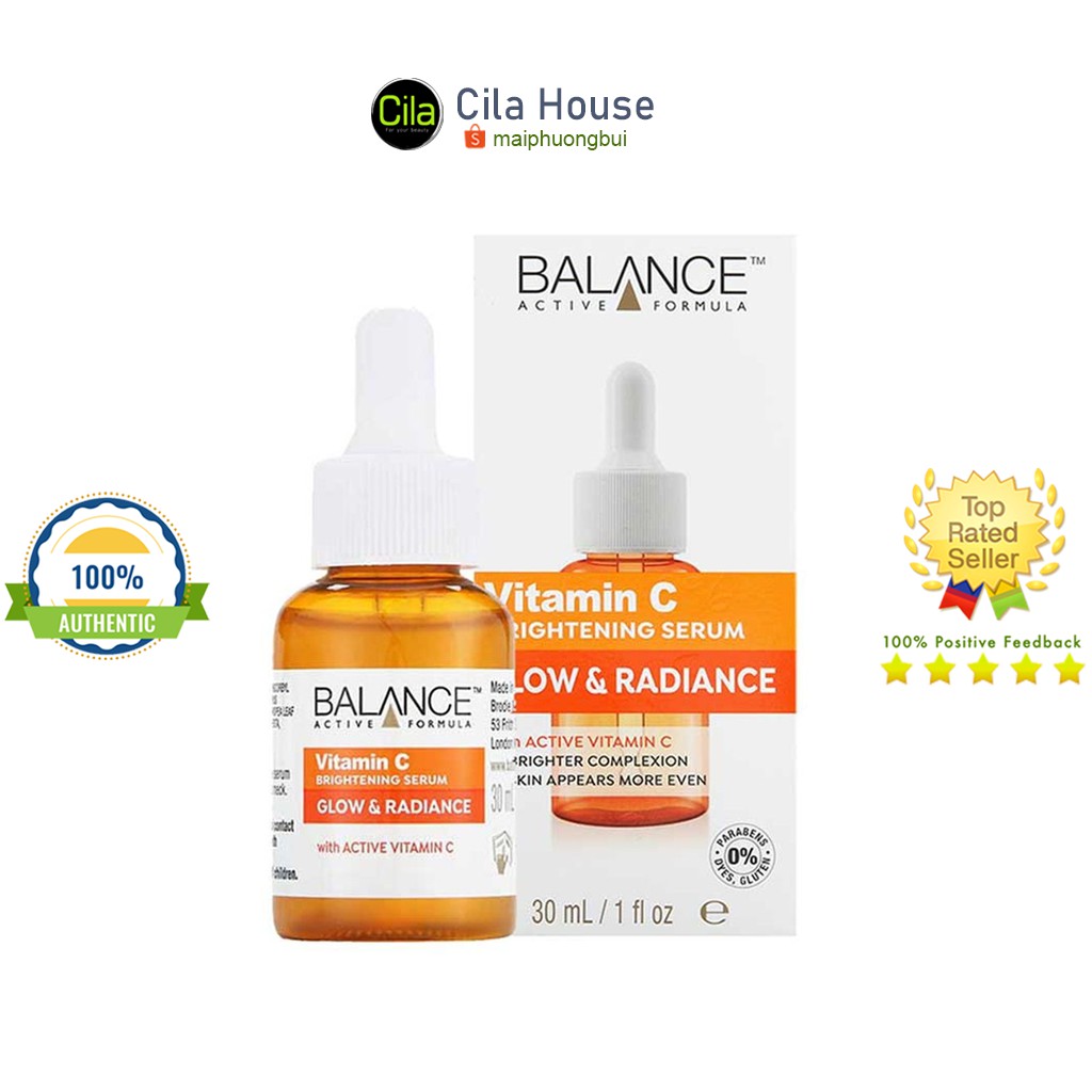 Combo Serum Giảm Thâm, Sáng Da Dưỡng Ẩm Cấp Nước Balance Vitamin C + Balance Hyaluronic - Cila Hou