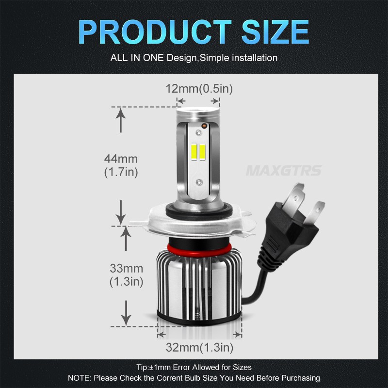Đèn led MAXGTRS mạnh mẽ AC/DC 10v-80v CSP 40W 4000LM với màu sáng trắng / vàng tương thích với xe máy H4 H6 BA20d