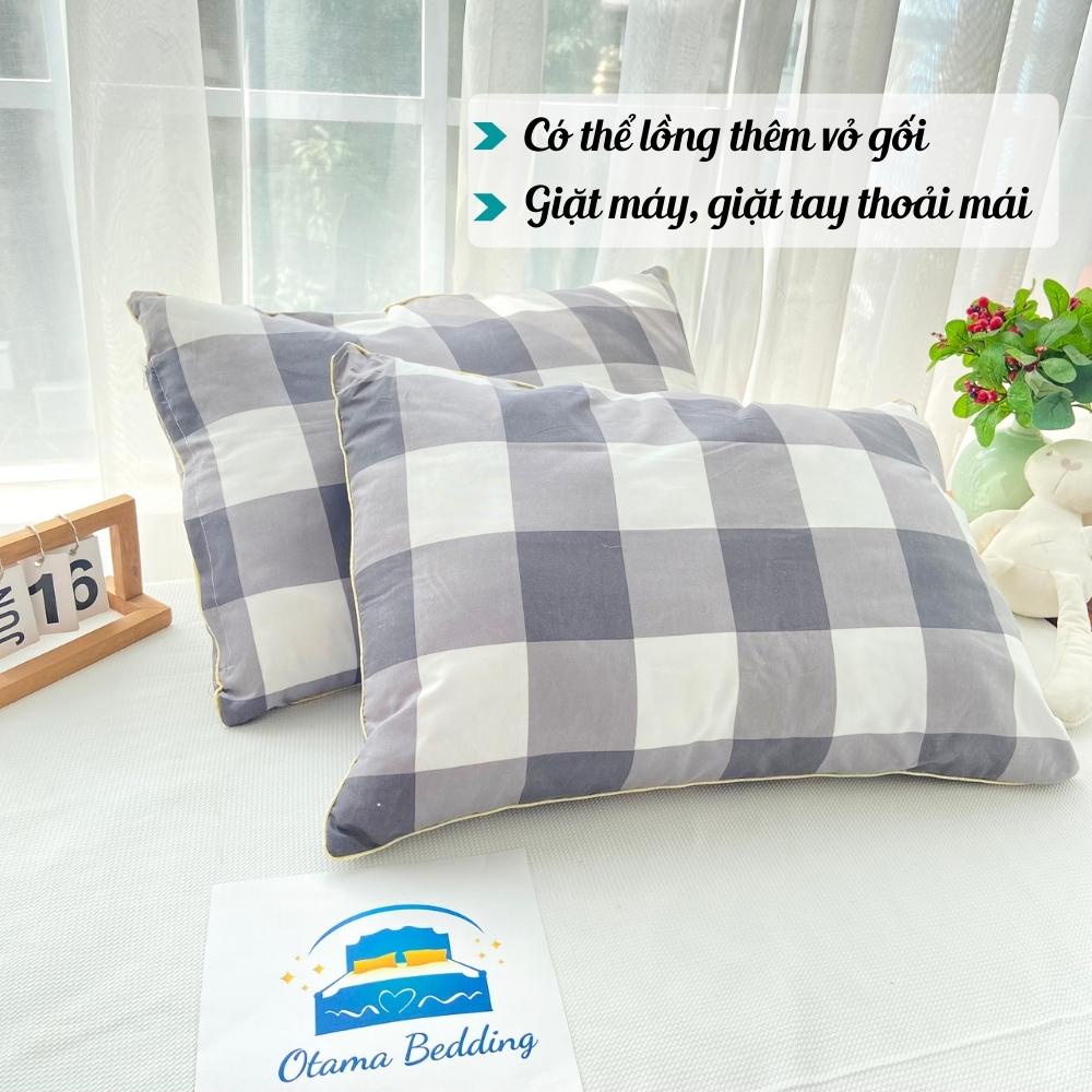 Ruột gối nằm Muji 50x70 bông gòn gối ngủ vuông ép hơi cao cấp - Otama Bedding