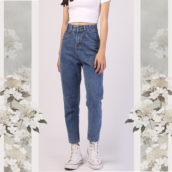 [GIÁ SALE SOCK CHỈ 122K] Quần baggy jeans nữ DUMIJEAN form rộng 2 bách vuông,lưng thun QD016 – quần bò nữ ulzzang