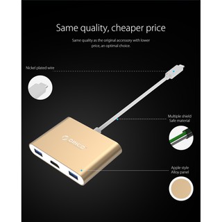 Đầu chuyển đổi Type-C sang HDMI/Type C/USB 3.0 ORICO RCH3A-GD