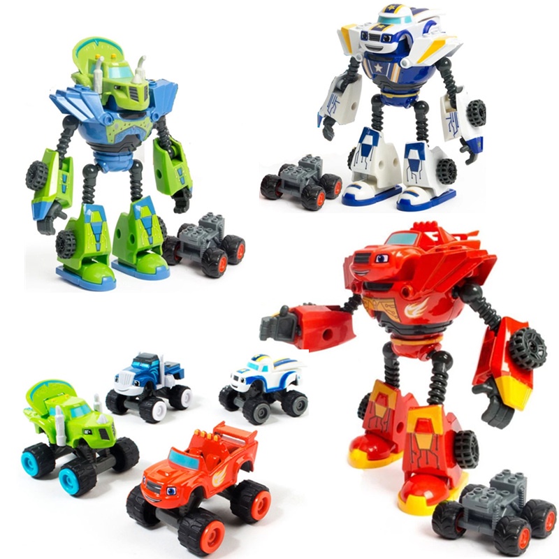 Blaze and the Monster Machine Toys Mô Hình Đồ Chơi Xe Tải Quái Vật Biến Hình Bằng Hợp Kim Có Thể Biến Đổi Cho Bé 4WD