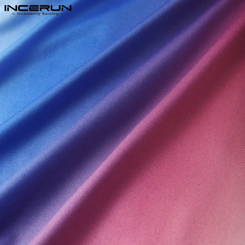 Áo ba lỗ INCERUN tua rua sát nách nhuộm màu thời trang cho nam