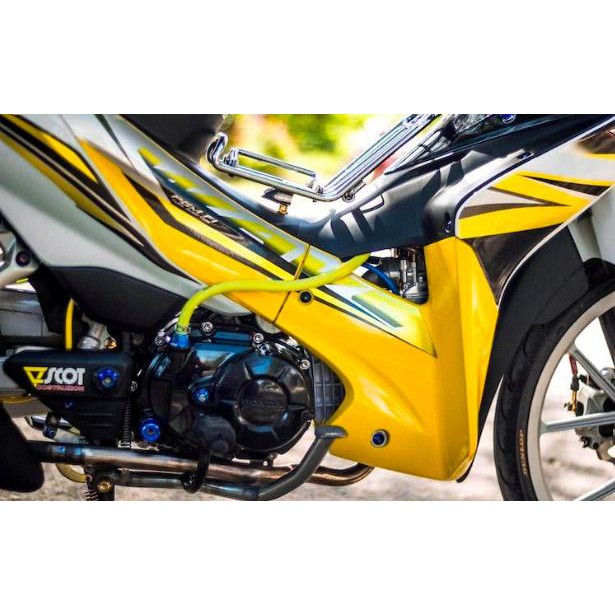 Tem trùm wave vàng xám s110, độ dán phủ bộ team decal cho xe máy rẻ đẹp