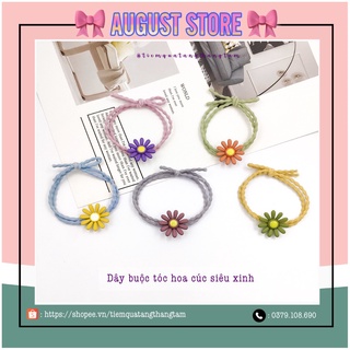 Dây buộc tóc hoa cúc daisy siêu xinh