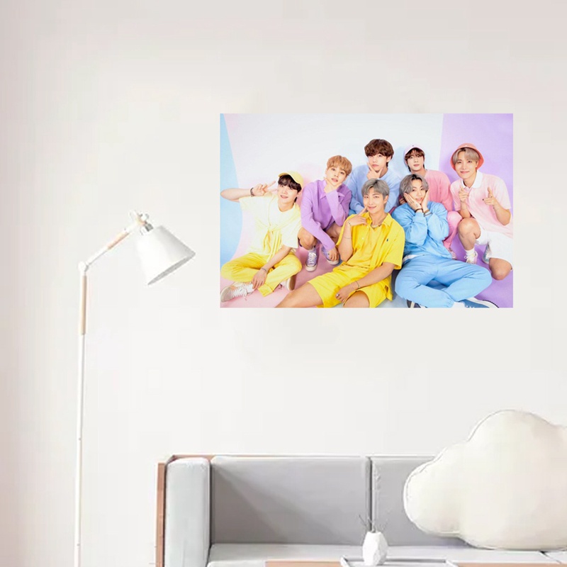Bộ Tranh Đính Đá Tự Làm Trang Trí Nhà 30X40cm Hình Nhóm Nhạc BTS