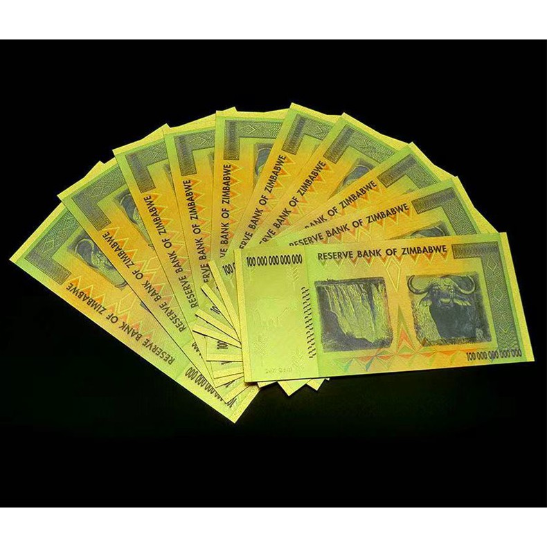 Tiền Con Trâu 100 Nghìn Tỷ Zimbabwe Kỷ Niệm Mạ Vàng Plastic - Tặng Kèm Bao Lì XÌ Tết | BigBuy360 - bigbuy360.vn