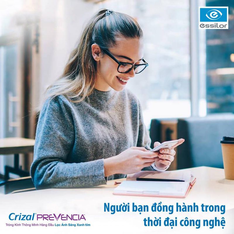 Tròng kính chống ánh sáng xanh Essilor Crizal Prevencia 1.56 | GlassyZone EyeWear