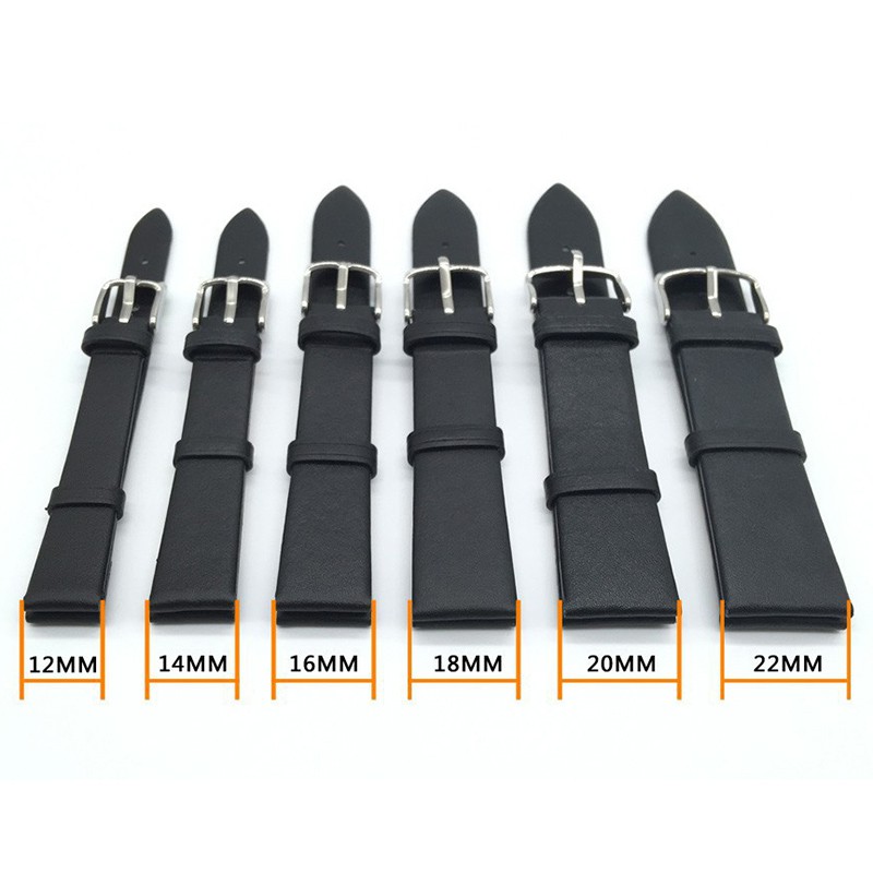 Dây đeo da bò 12 / 14 / 16 / 18 / 20 / 22mm cho đồng hồ nam nữ
