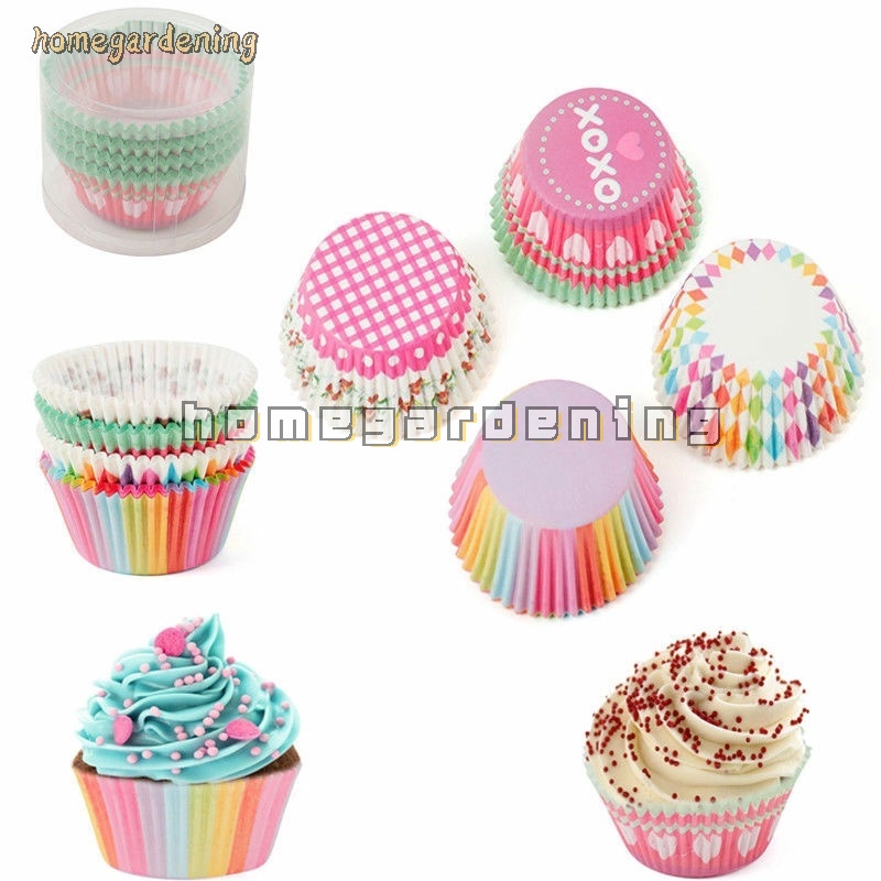 Bộ 100 cốc giấy chuyên dụng đựng bánh cupcake