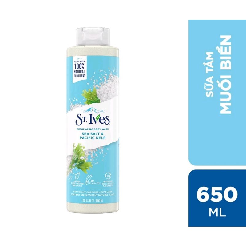 Sữa tắm ives 650g mẫu mới của muối biển , cam chanh và yến mạch