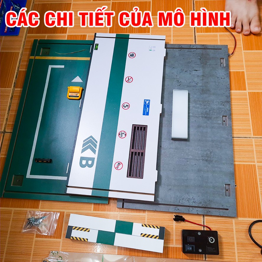 Gara trưng bày xe mô hình ô tô tỉ lệ 1:18 bằng gỗ có đèn chiếu sáng để được 1 xe