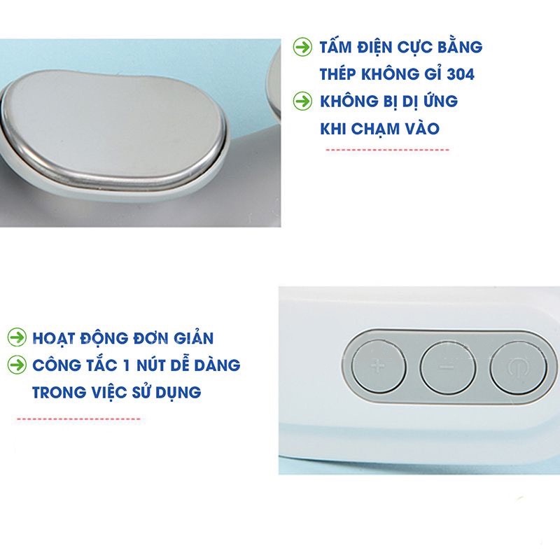 Máy massage cổ vai gáy giảm đau công nghệ xung điện kết hợp rung matxa vật lý