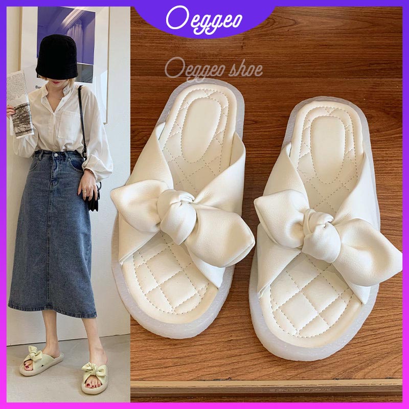 Dép Nữ Đế Mềm Đính Nơ Thời Trang