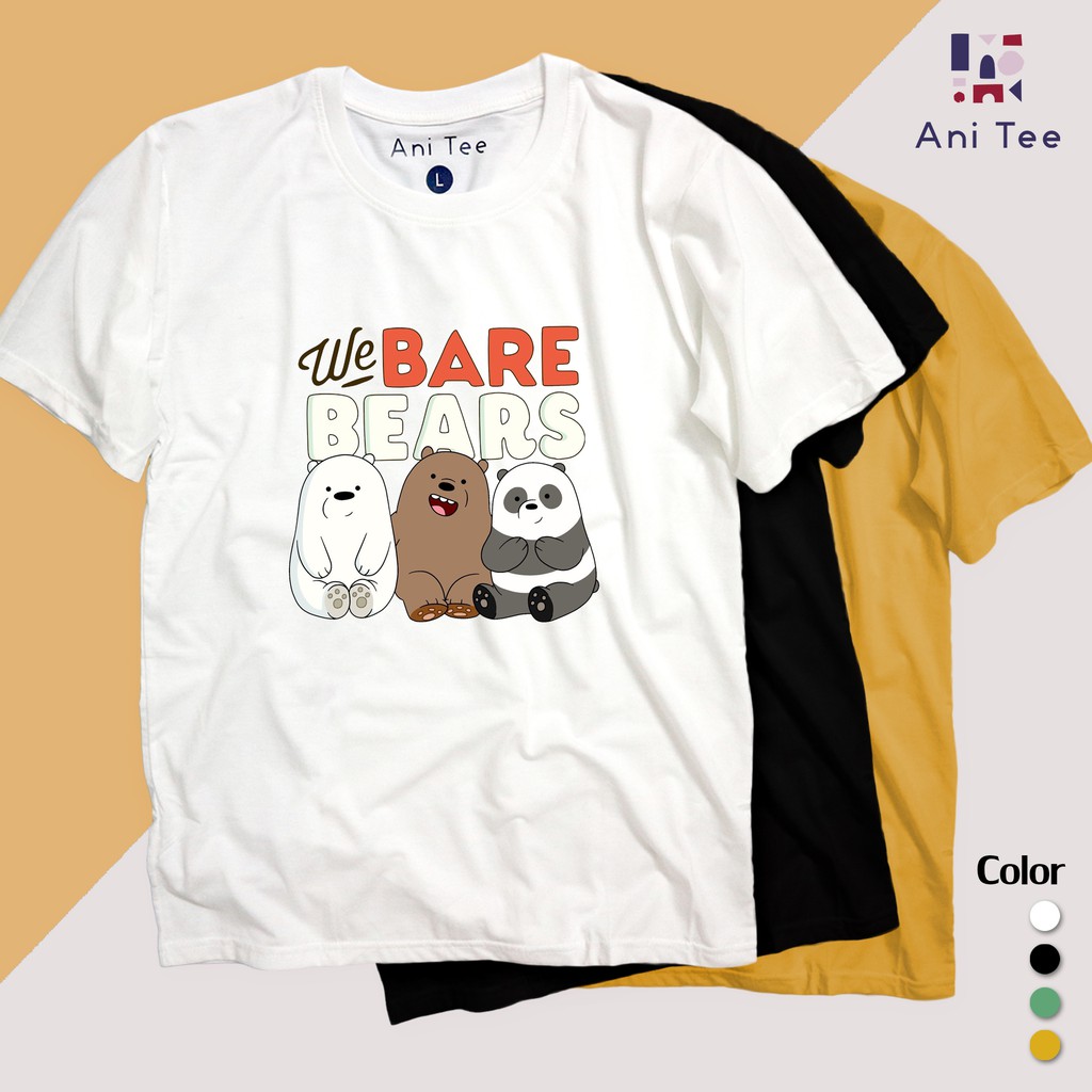 Áo Thun 100% Cotton Hoạt Họa Ba Chú Gấu Siêu Cute