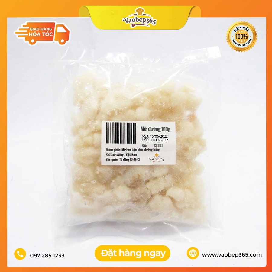 Mỡ đường làm bánh trung thu nướng nhân thập cẩm, nhân mỡ hành đậu xanh, 200 gr, Vào Bếp 365