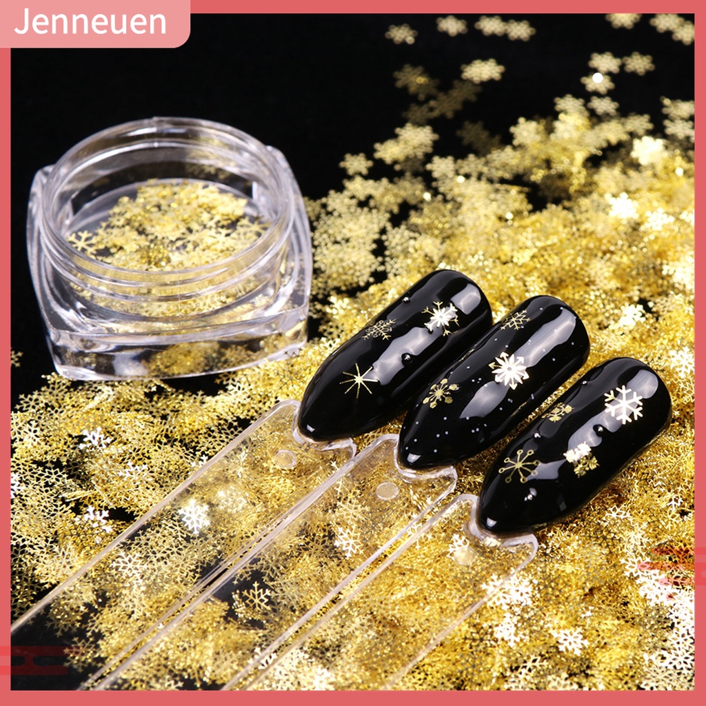 Set 90 Hạt Kim Sa Hình Bông Tuyết Nhiều Màu Sắc Trang Trí Móng Nghệ Thuật DIY