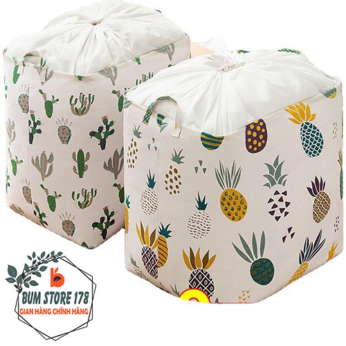 Túi đựng chăn màn quần áo đa năng dung tích 100 lít, Túi vải đựng quần áo khung thép đựng chăn màn quần áo đồ chơi
