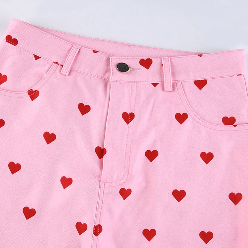 Quần Ống Loe Lưng Cao Họa Tiết Chấm Bi Phong Cách Harajuku Cho Nữ