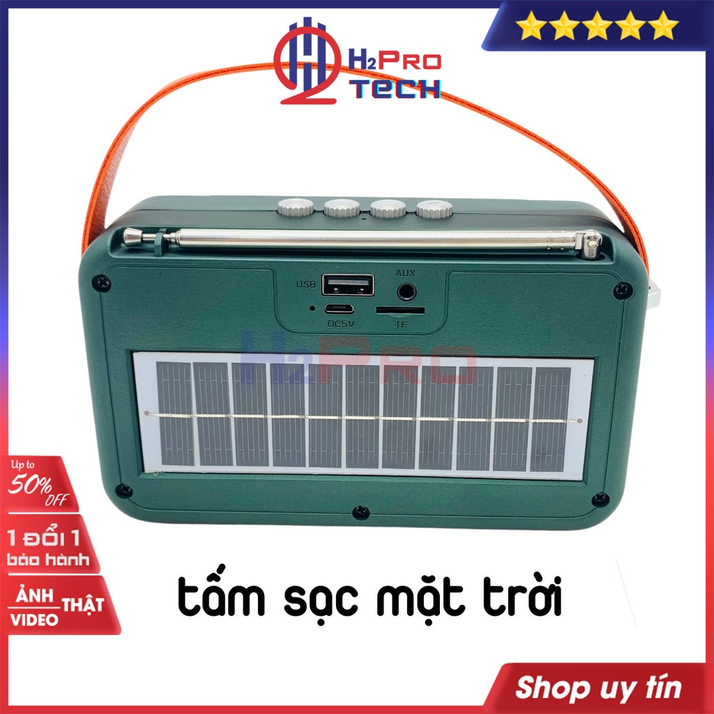 Loa bluetooth mini, loa nghe nhạc giá rẻ XM-U5 5W pin sạc mặt trời, nghe nhạc hay, đài radio FM,USB,thẻ nhớ-H2pro tech