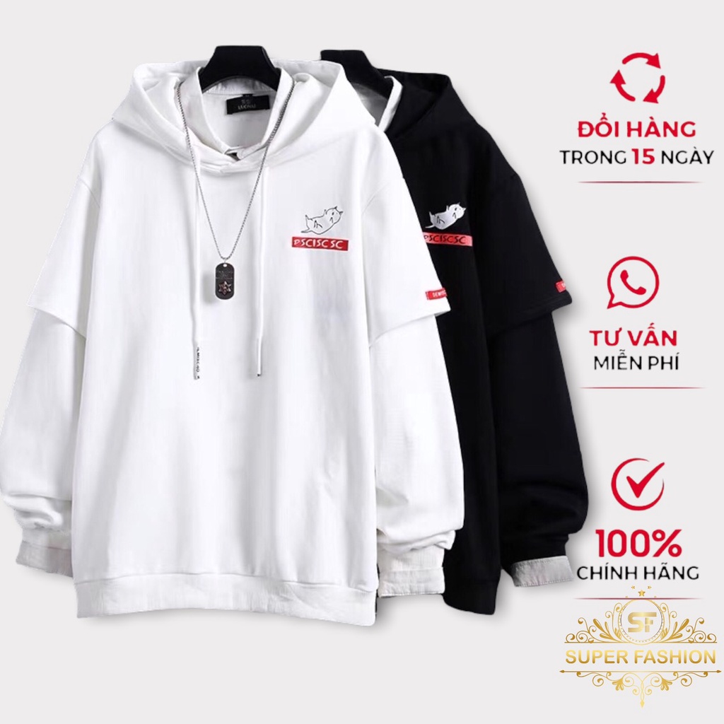 Áo Khoác Hoodie Nam Nữ Phối Họa Tiết Mèo Phong Cách Siêu Hot Trend Thời Trang Super Fashion