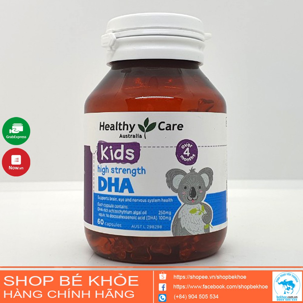 Viên DHA Healthy Care - DHA Kids hight strength (khử mùi tanh) dùng cho bé