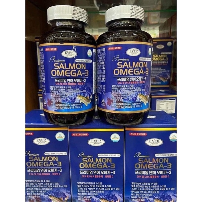 Dầu Cá Salmon Omega-3 Premium, Hộp 300 Viên, Giúp Giảm Mỡ Máu, Nâng Cao Sức Khỏe, Mắt Sáng Tinh Anh