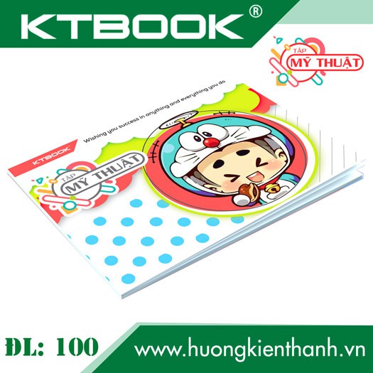 Gói 10 cuốn Tập Vẽ Mỹ Thuật cao cấp giá rẻ KTBOOK giấy trắng không lem ĐL 100gsm khổ A4 - 40 trang