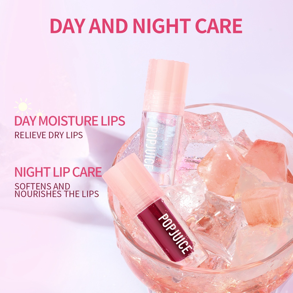 Son Dưỡng Môi Dạng Gel Chiết Xuất Thực Vật Không Dính Ly Cốc Giúp Dưỡng Ẩm Và Làm Sáng Màu Môi Hiệu POPJUICE