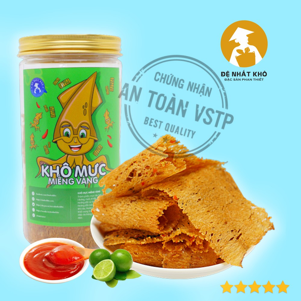 Mực Cán Tẩm Gia Vị 215g Đệ Nhất Khô, đồ ăn vặt vừa ngon vừa rẻ, Đặc Sản Phan Thiết