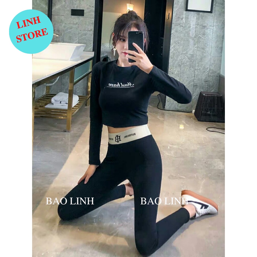 Quần Legging Nữ Len Tăm Lưng Cao Linh Store, Quần Nỉ Nữ Dáng Dài Ôm Body Cạp Chữ