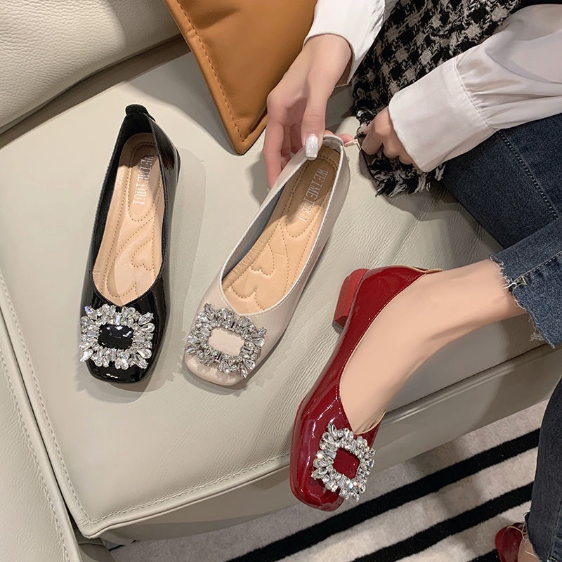 ✾◕gót thấp giày đế mềm nhỏ giày bà bầu