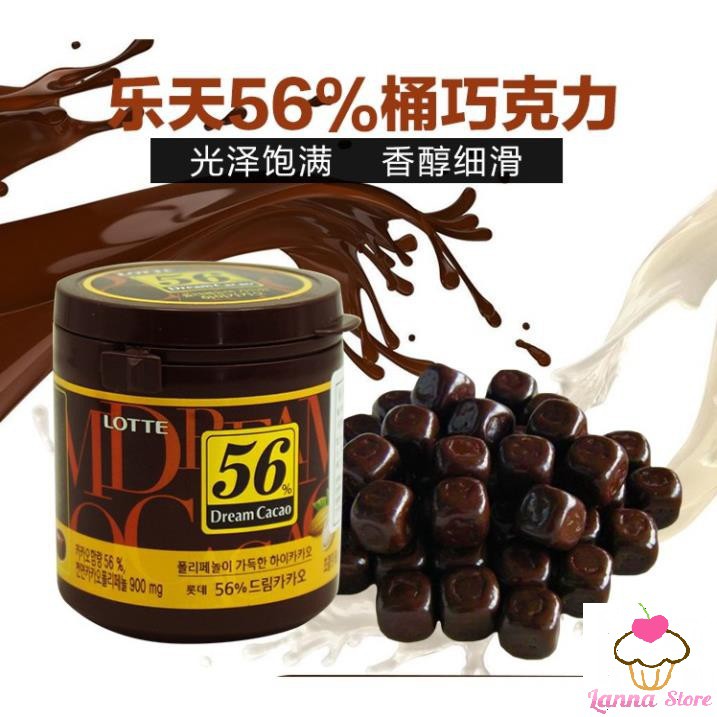 Chocolate đắng Lotte Dream Cacao 56% - 72% hủ 86gr - Hàn Quốc