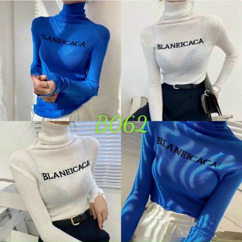 Áo thun cổ lọ vải porip giấy mát in chữ BALENCIAGA30