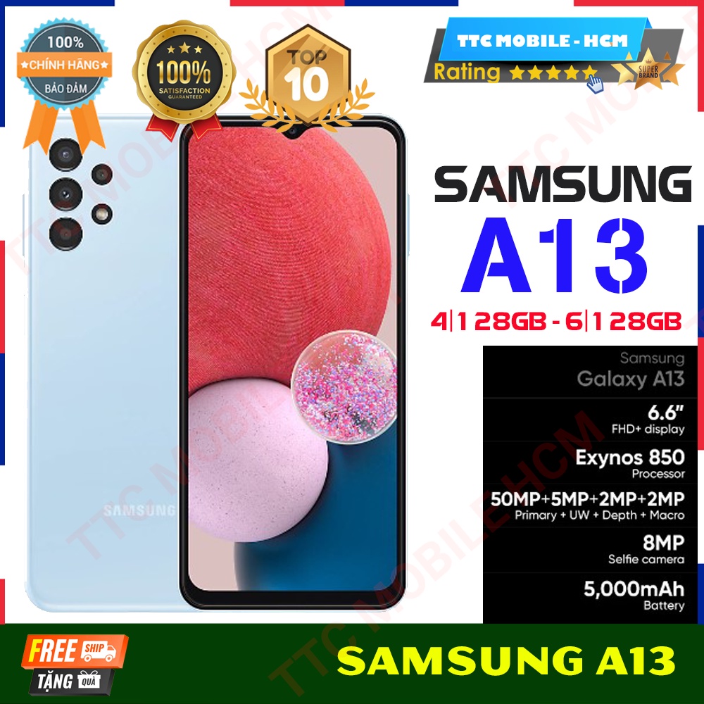 Điện Thoại Samsung A13 6GB/128GB|4GB/128GB-Chính hãng-Nguyên Seal