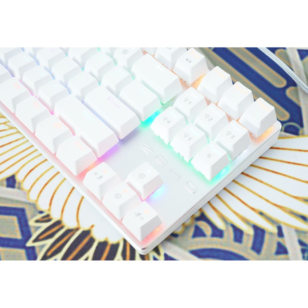 Bàn phím cơ Metoo Zero TKL led trắng rainbow