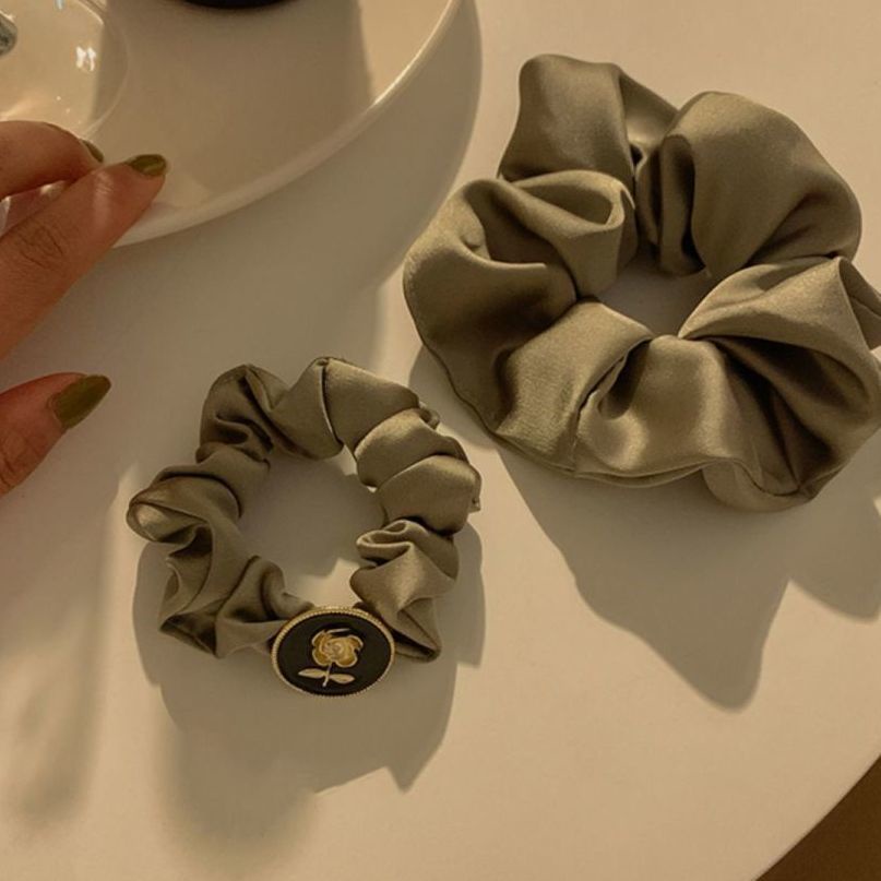 Dây Cột Tóc Màu Xanh Lá Cây Phong Cách Pháp Thời Trang Mùa Hè Mới Cho Nữ