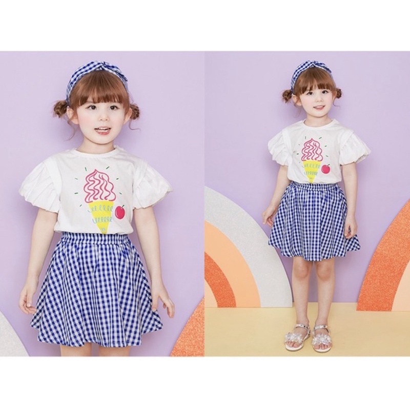 Set áo + chân váy Jam & Jenny VN xuất Hàn dư xịn cho bé gái